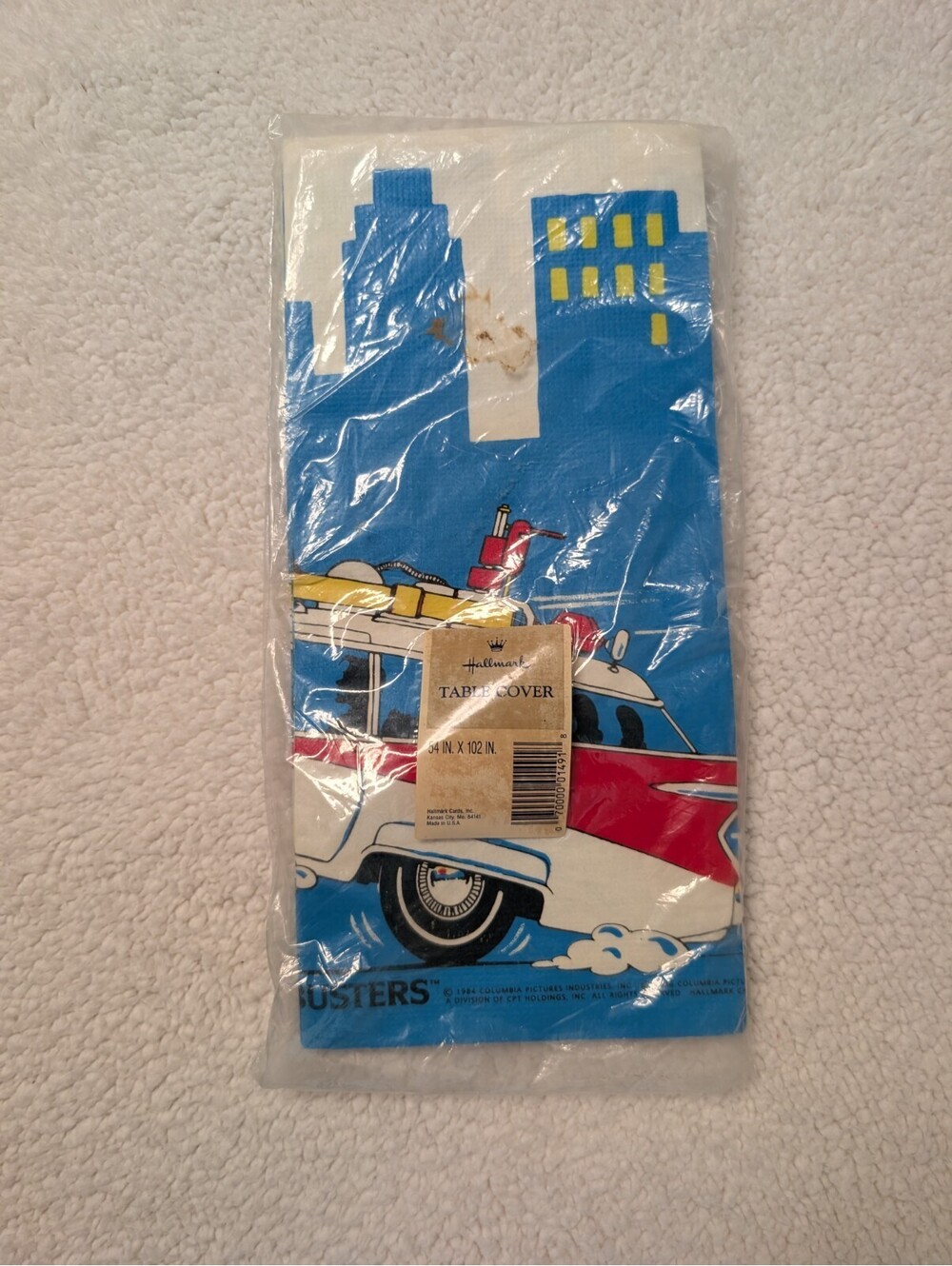NOS VINTAGE The REAL GHOSTBUSTERS PARTY Table Cover Tablecloth 1986  54x102